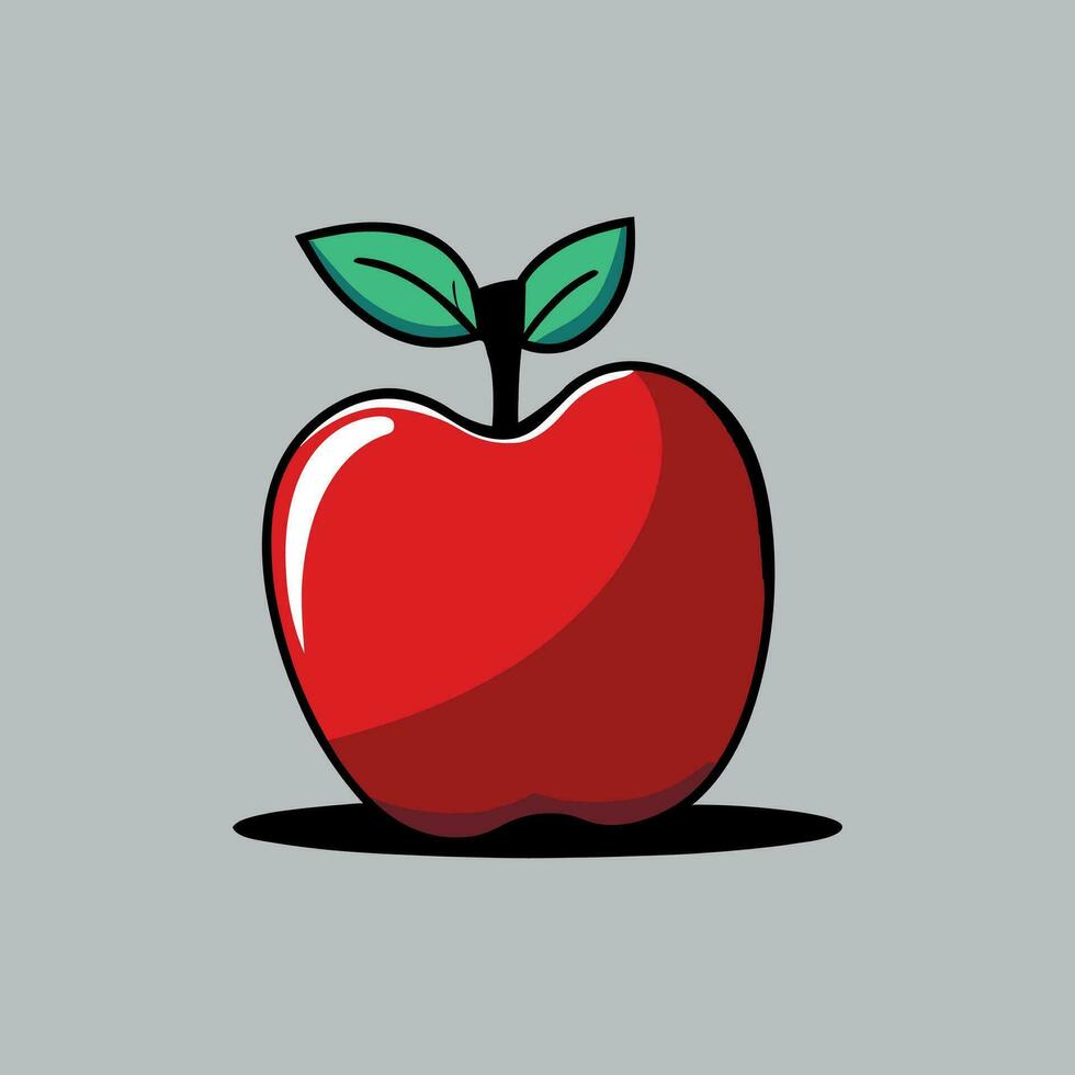 äpple ikon isolerat vektor illustration, Färg teckning tecken, symbol.