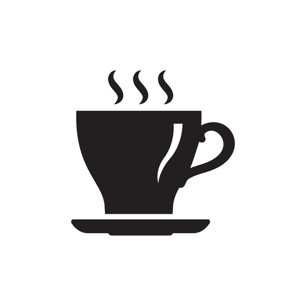 kaffe kopp ikon. kopp av varm dryck, råna av kaffe, te etc. kaffe kopp med ånga vektor ikon.