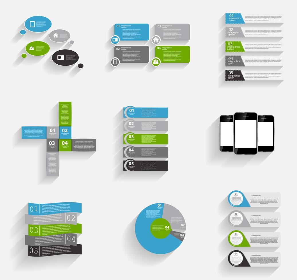 Sammlung von Infografik-Vorlagen für Geschäftsvektorillustrationen vektor