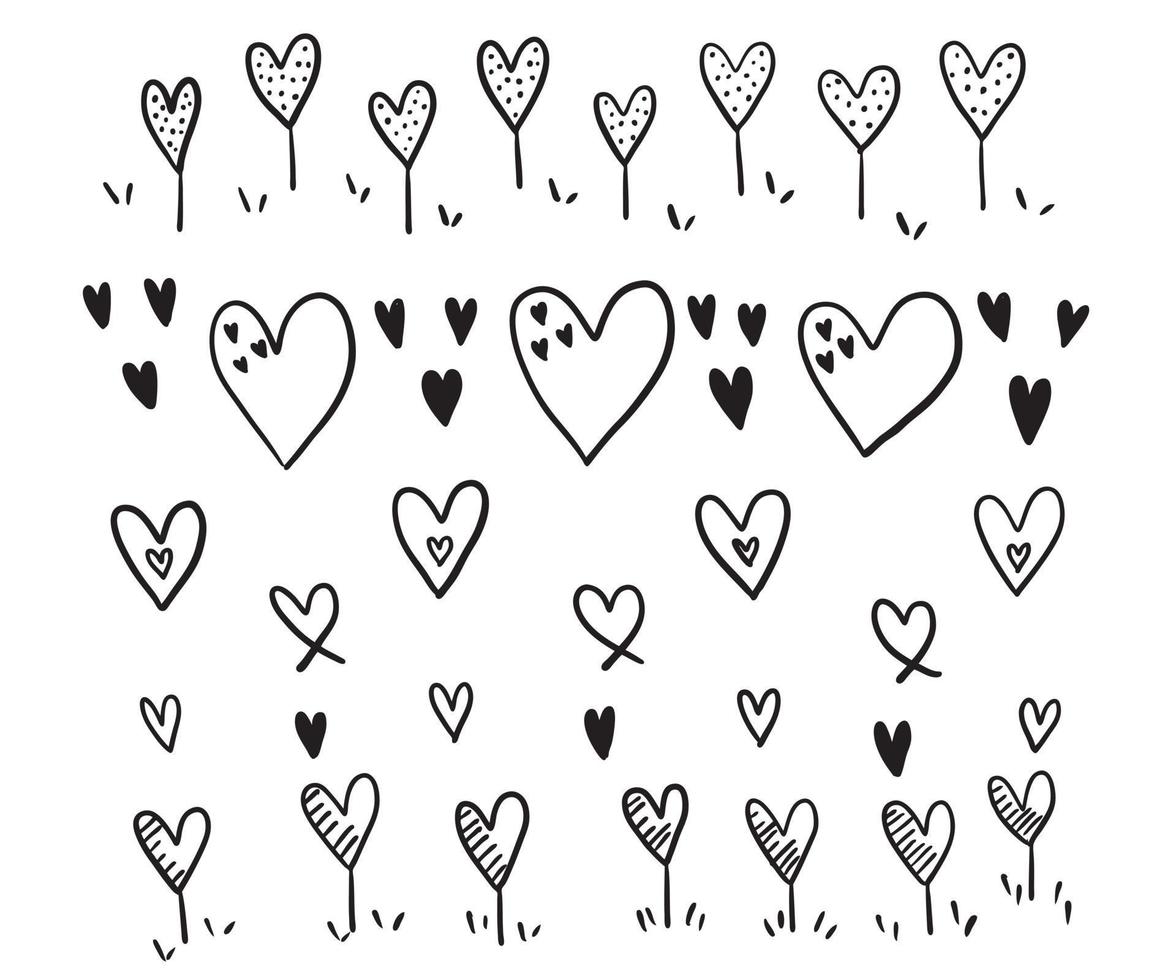 handgezeichnete Herzform Pinselmalerei. Valentinstag vektor