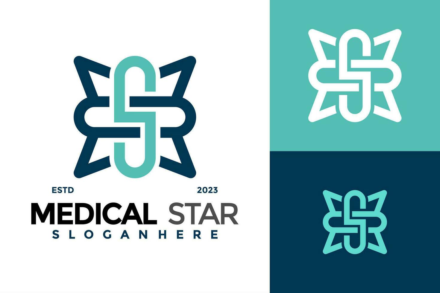 Gesundheit Pflege medizinisch Star Logo Design Vektor Symbol Symbol Illustration