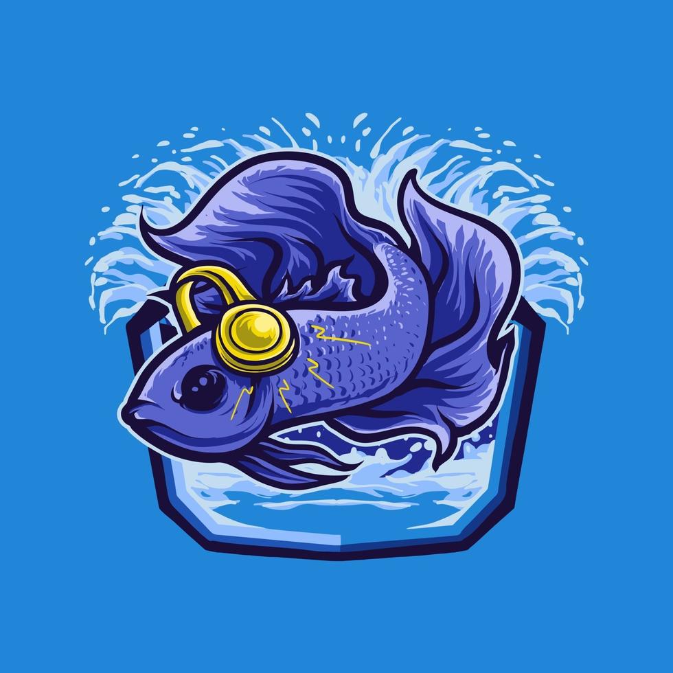 Betta Fisch Vektor-Illustration vektor