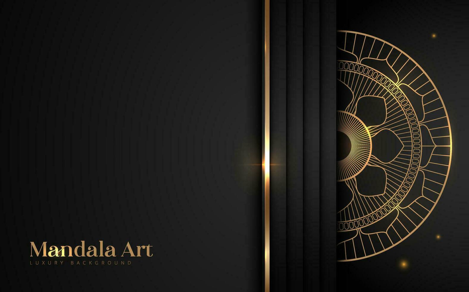 abstrakt schwarz und Gold Luxus Mandala Hintergrund vektor