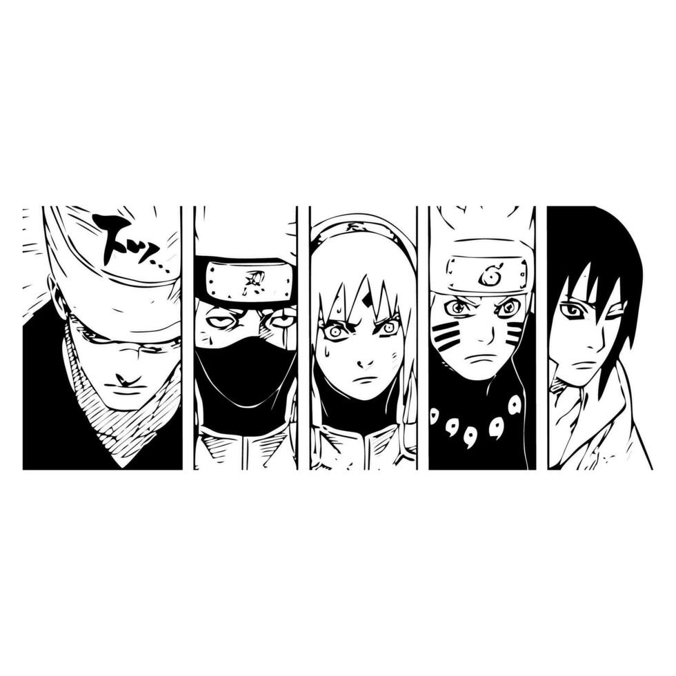 naruto karaktär illustration bilder för färg i vektor formatera