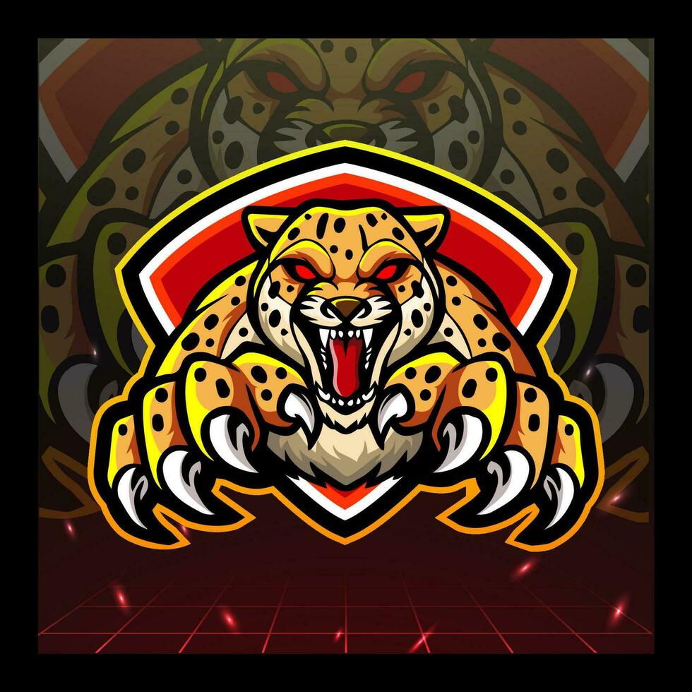 Gepard-Esport-Maskottchen-Logo-Design vektor