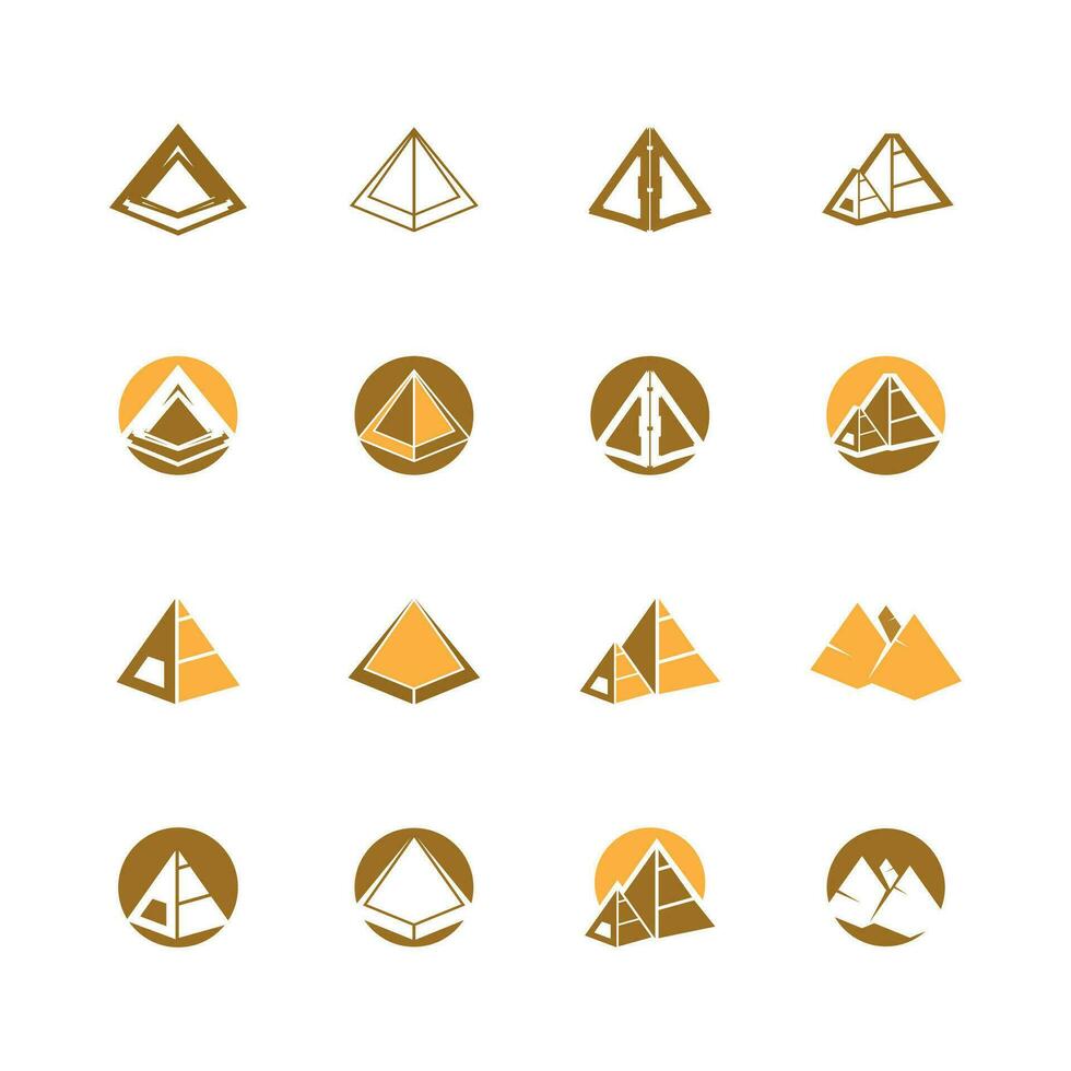 Dreieck Pyramide Symbol und Symbol Vektor Vorlage