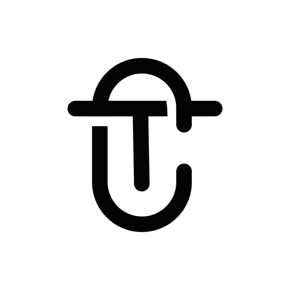 brev ct monogram logotyp vektor