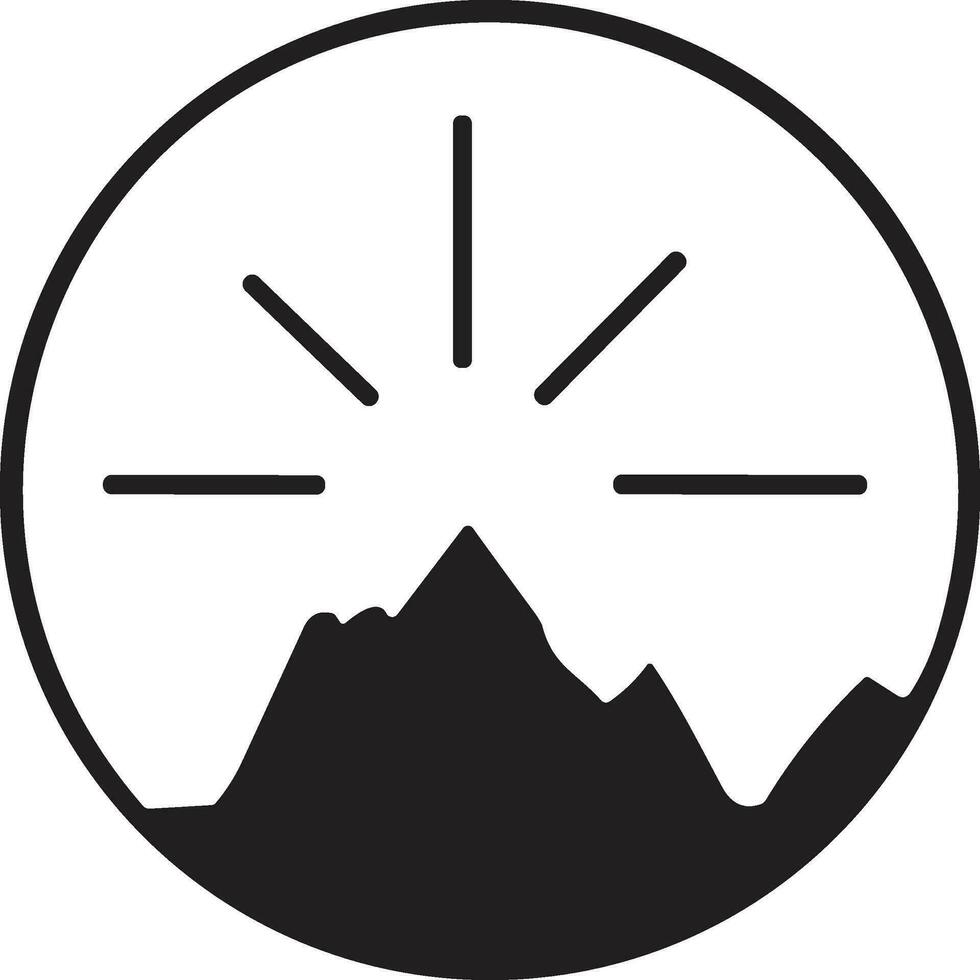 Berg Logo im Tourismus Konzept im minimal Stil zum Dekoration vektor