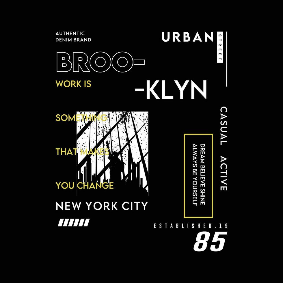 Brooklyn Beschriftung Typografie Vektor, abstrakt Grafik, Illustration, zum drucken t Hemd vektor