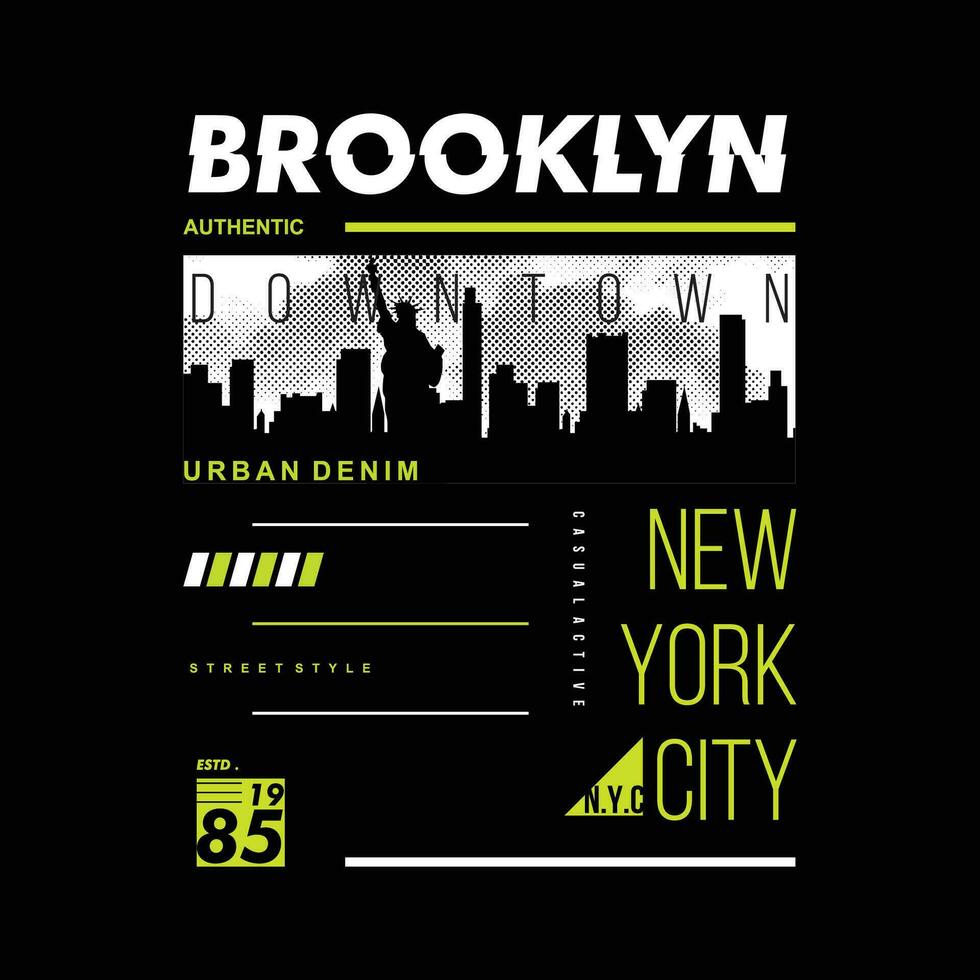 Brooklyn Beschriftung Typografie Vektor, abstrakt Grafik, Illustration, zum drucken t Hemd vektor