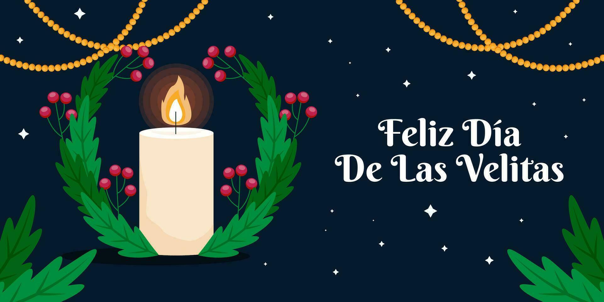 eben Design feliz dia de las Velitas horizontal Banner Illustration vektor