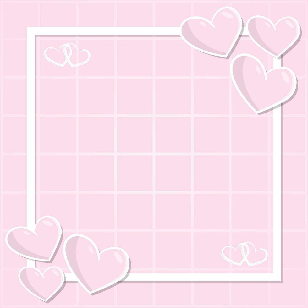 Valentinstag Tag Rahmen süß Farbe Liebe Februar Hype Stil Vorlage leer Text Bereich Hintergrund Design vektor