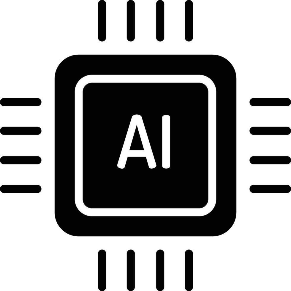 ai Chip solide und Glyphe Vektor Illustration