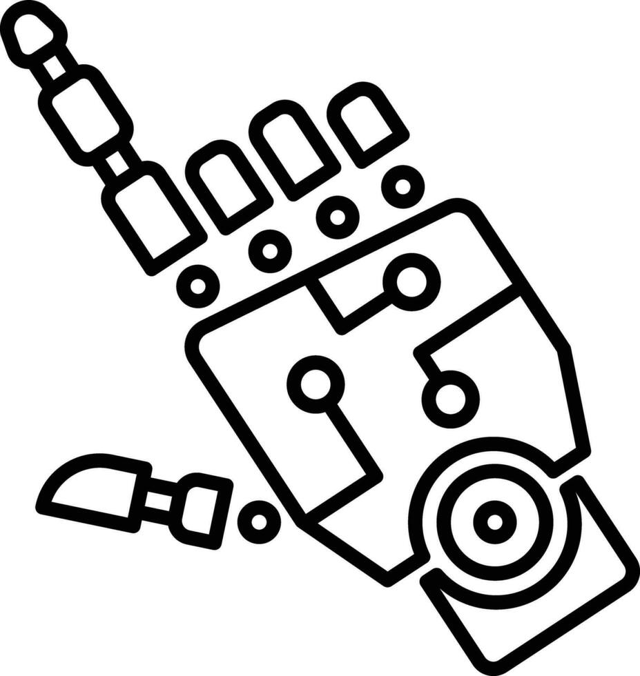 robot hand översikt vektor illustration ikon