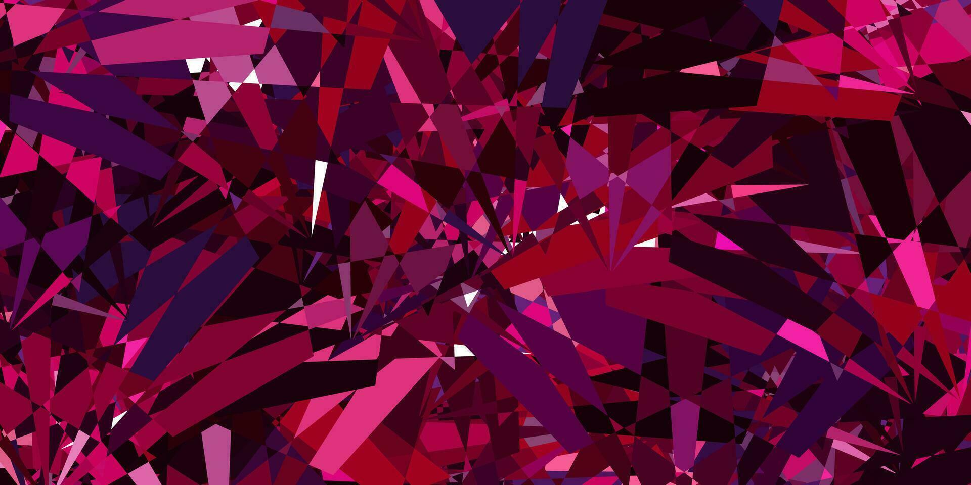 dunkelvioletter, rosa Vektorhintergrund mit polygonalen Formen. vektor