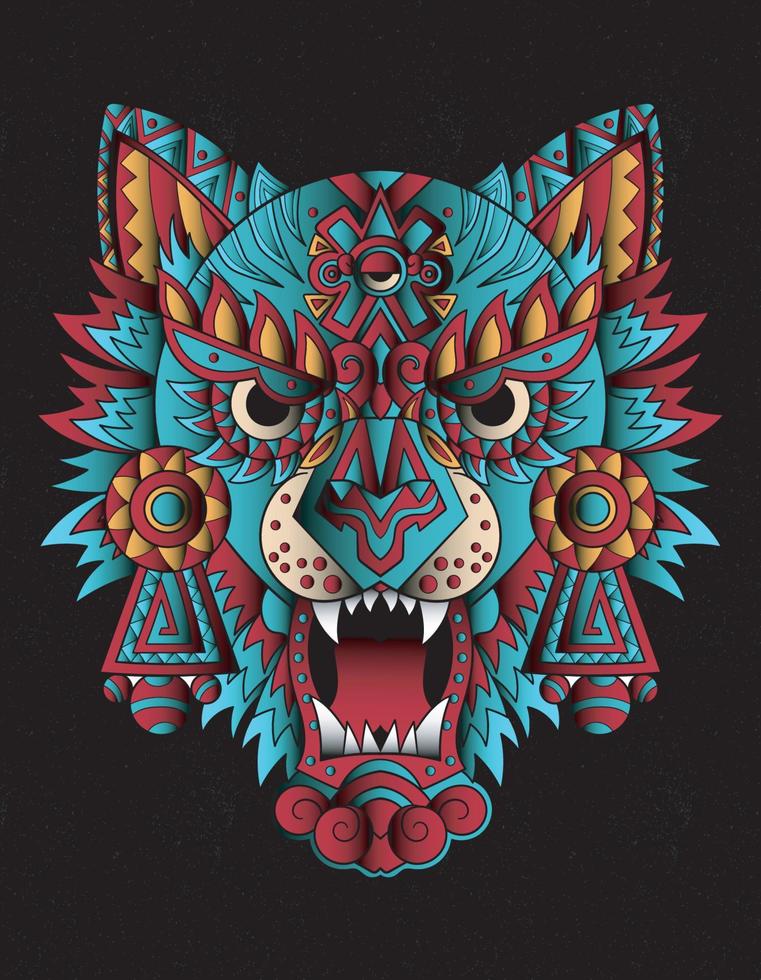 Wolf Azteken Mexiko vektor