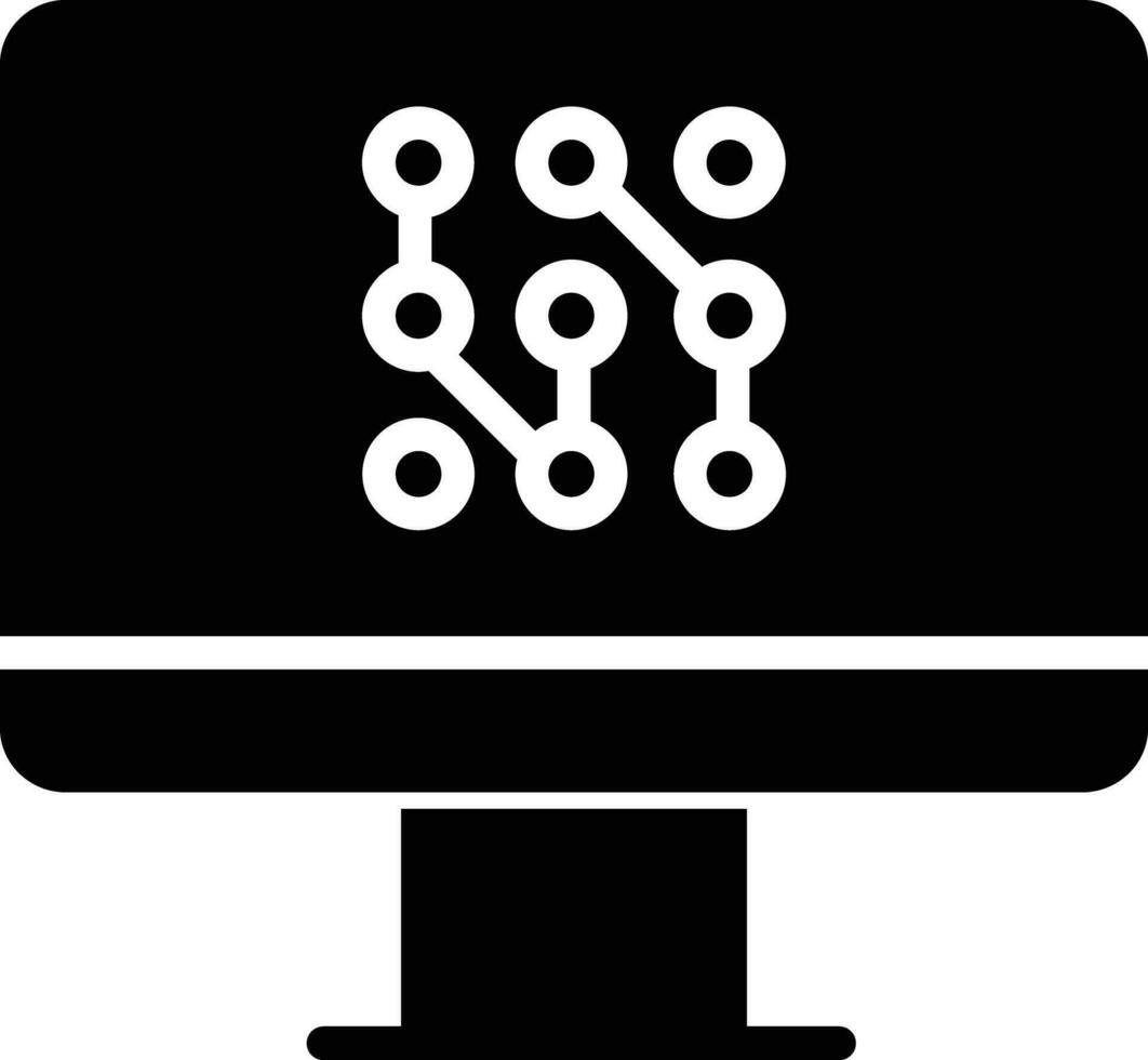 Computer Passwort solide und Glyphe Vektor Illustration