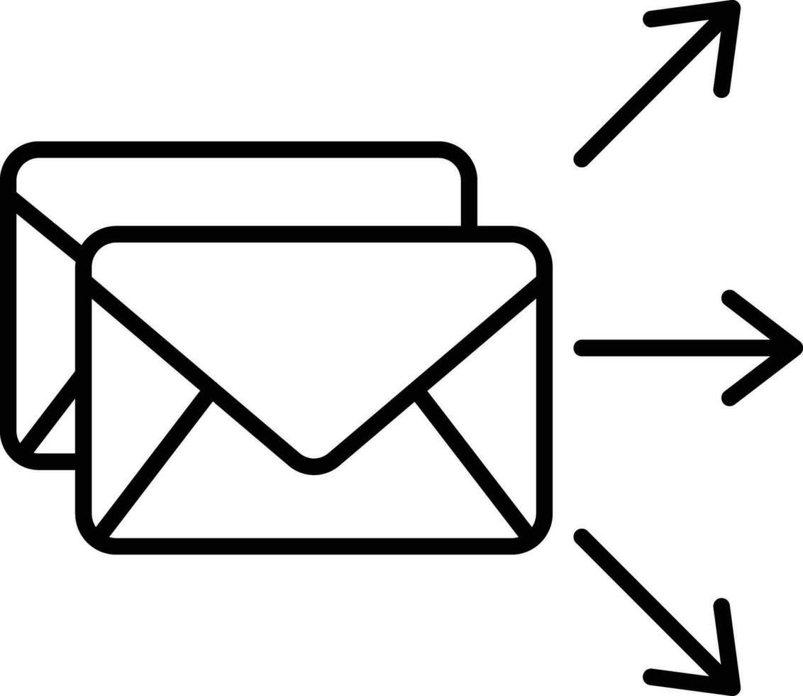 Email Marketing Gliederung Vektor Illustration Symbol