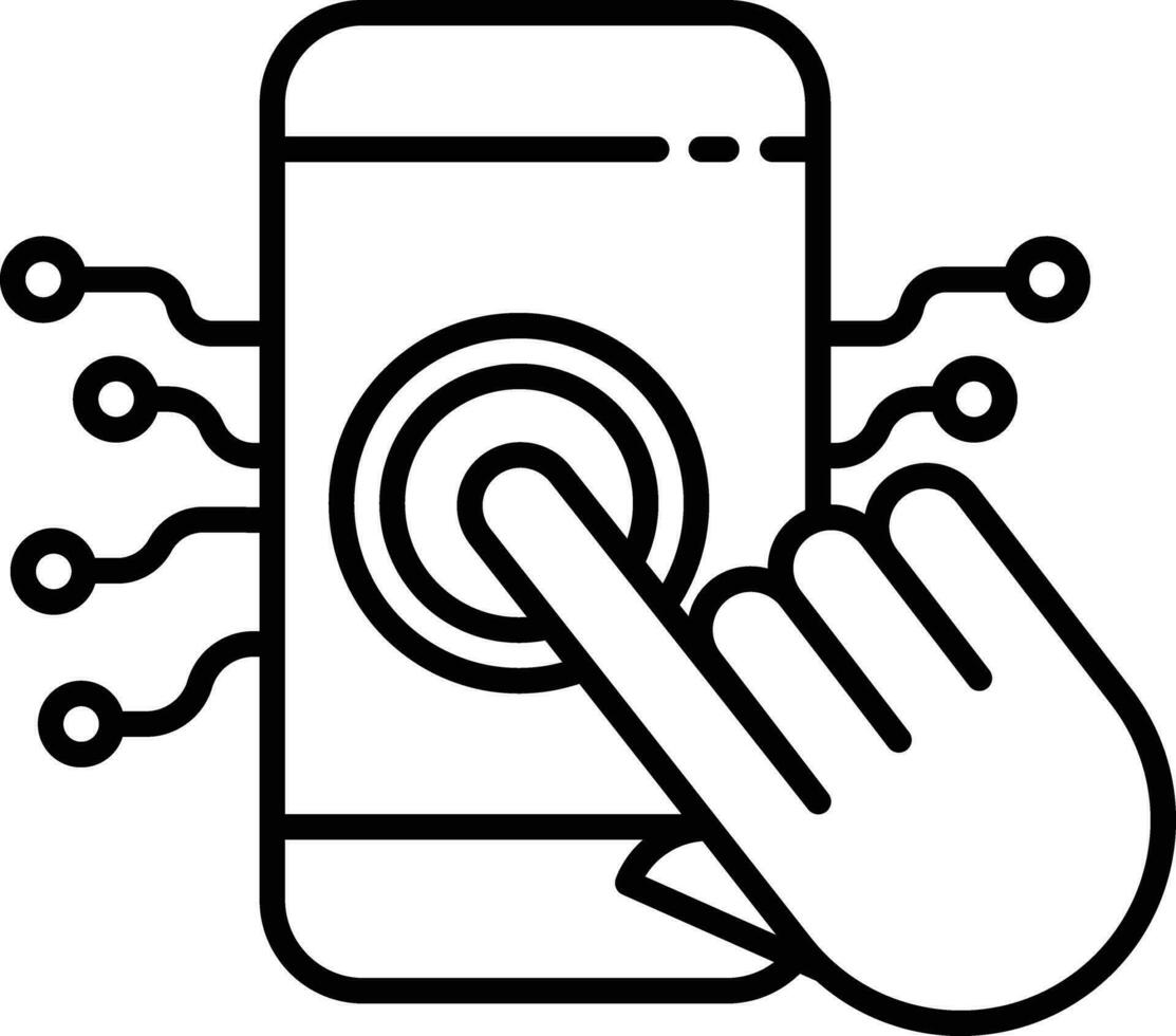 Handy, Mobiltelefon Technik Gliederung Vektor Illustration Symbol