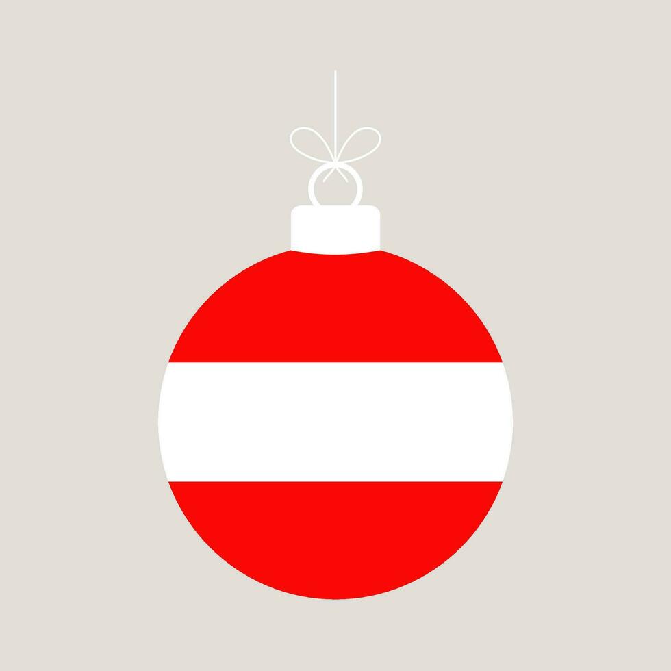 Österreich Weihnachten Ball Flagge. Vektor Illustration National Flagge isoliert auf Licht Hintergrund