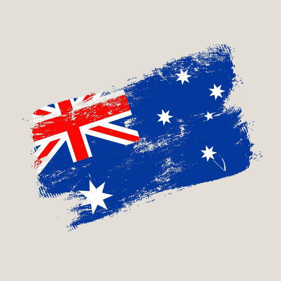 Australien Grunge Flagge. Vektor Illustration National Flagge isoliert auf Licht Hintergrund