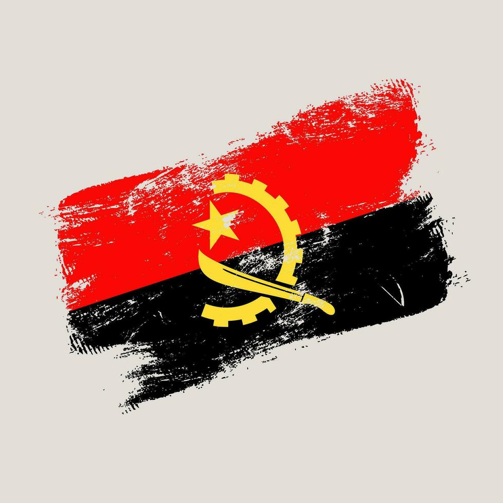 Angola Grunge Flagge. Vektor Illustration National Flagge isoliert auf Licht Hintergrund