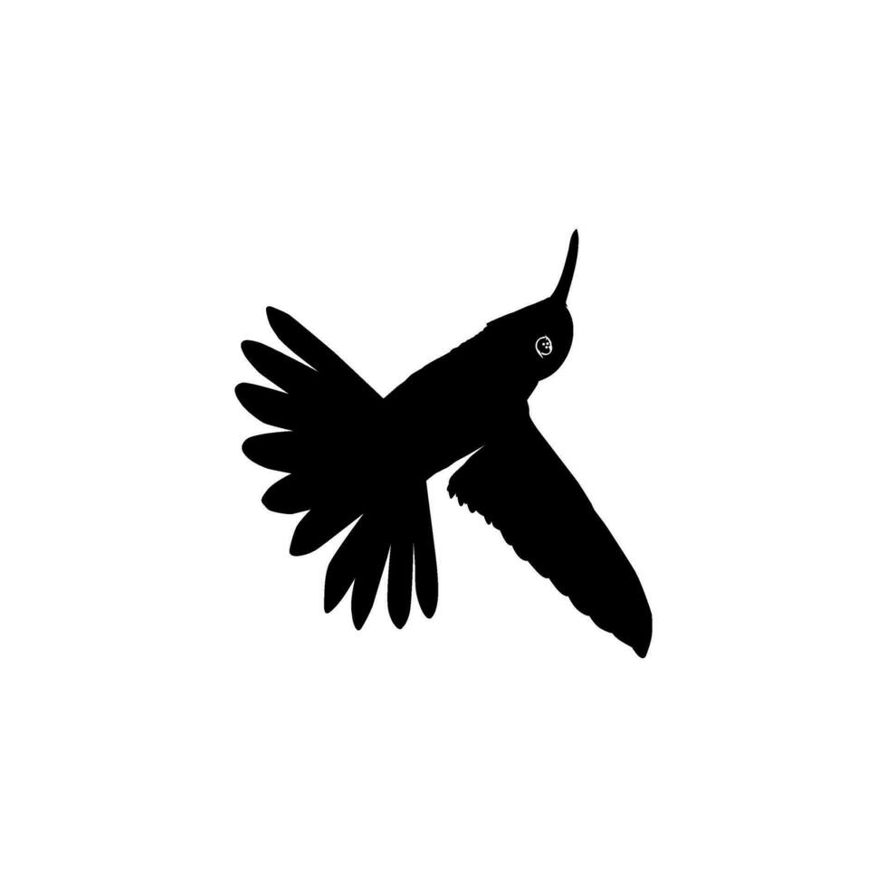 flygande kolibri silhuett, kan använda sig av konst illustration, hemsida, logotyp gram, piktogram eller grafisk design element. vektor illustration