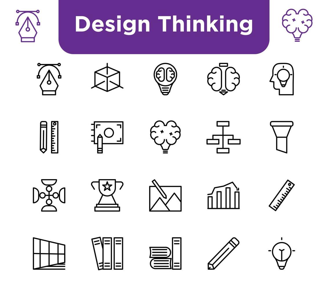 Design Thinking Icon Set Element Vektor