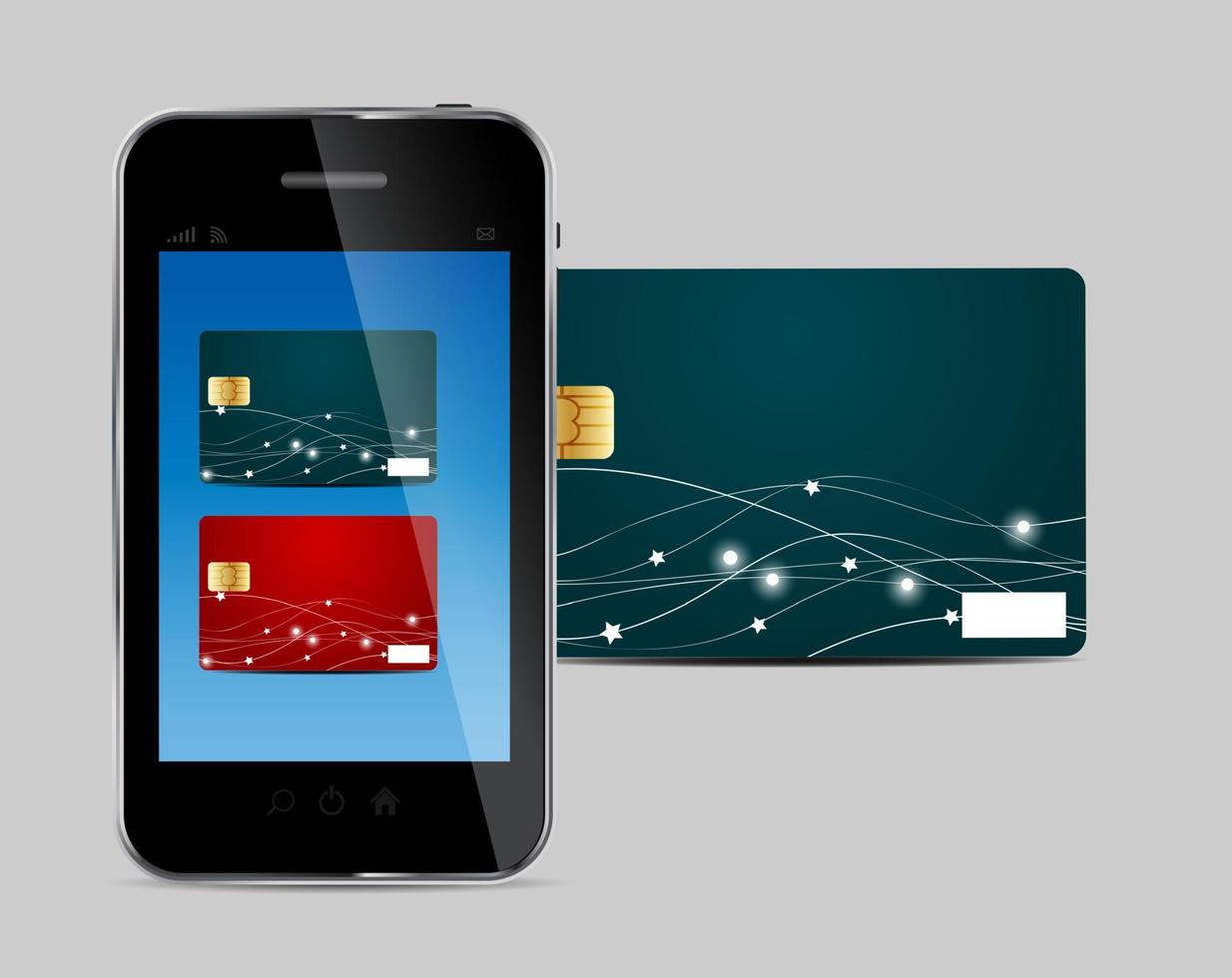 kreditkort och telefon vektor illustration