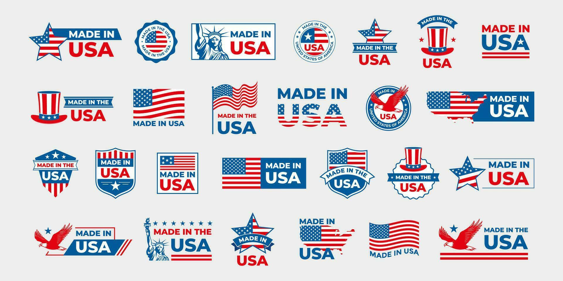 gemacht im USA Logo und Etikette Sammlung vektor