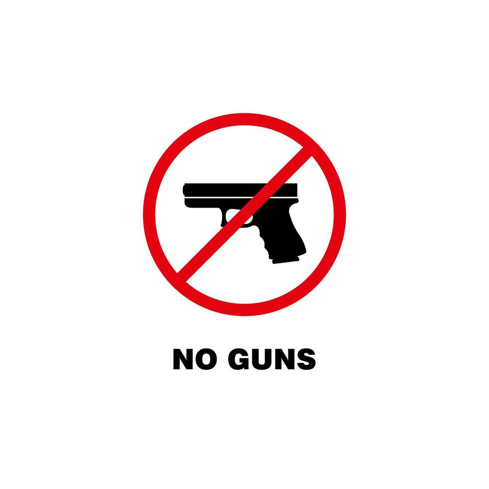 Nej guns förbud tecken mall vektor