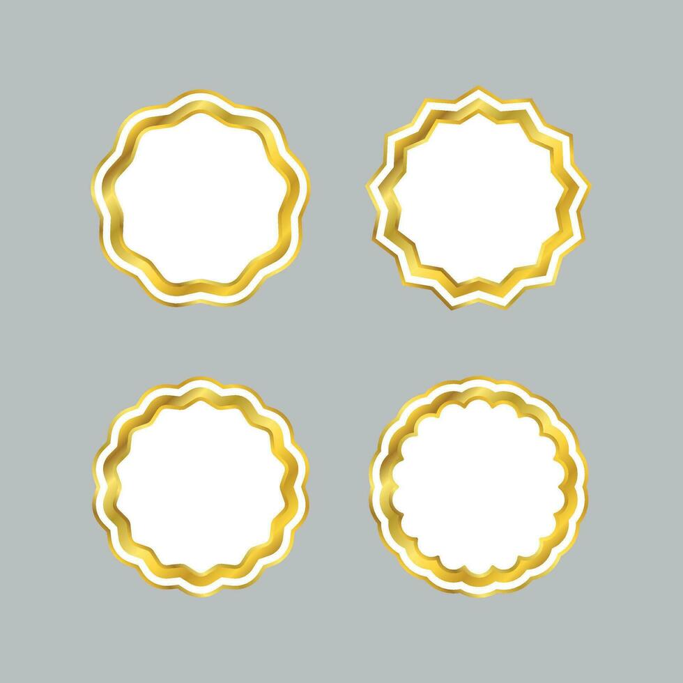 uppsättning av olika cirkel gyllene ram mall vektor