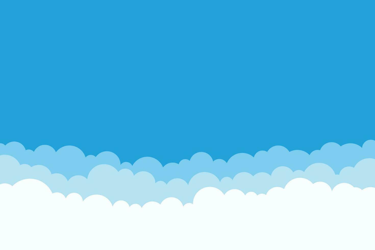 enkel platt vit moln bakgrund design, tömma blå himmel illustration mall vektor