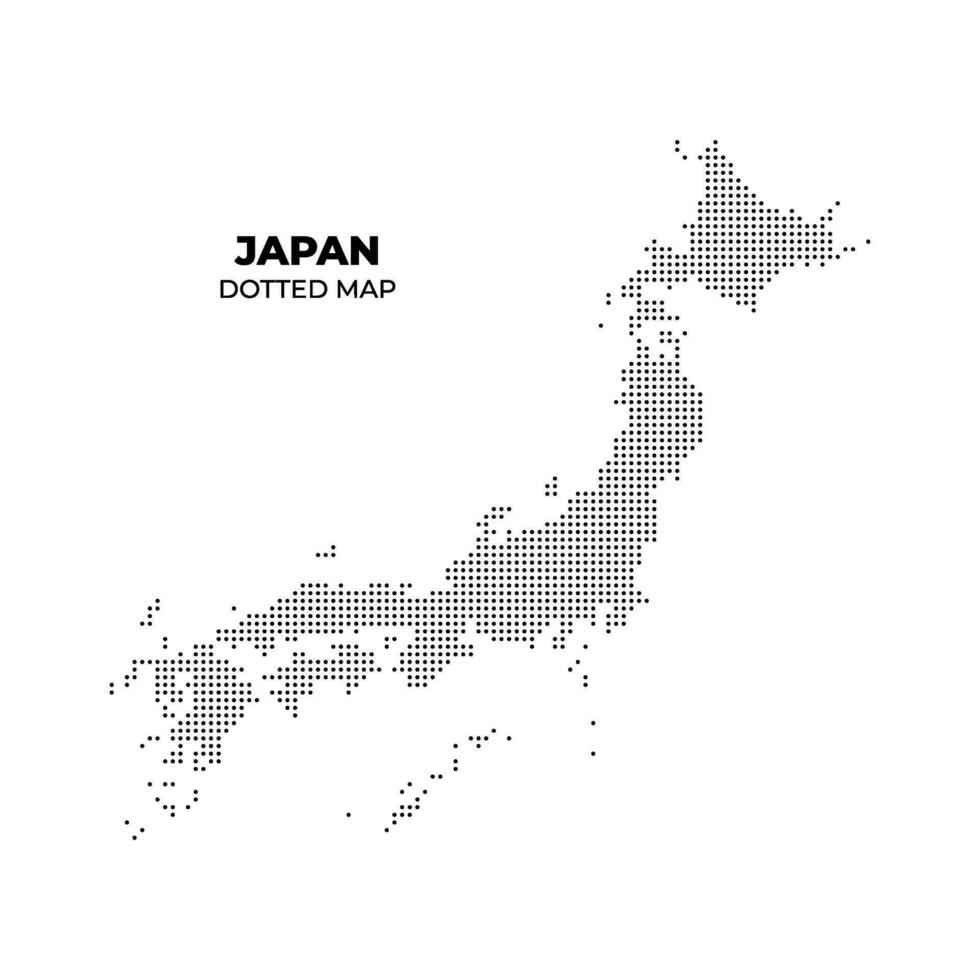 schwarz Halbton gepunktet Japan Karte Illustration Vektor