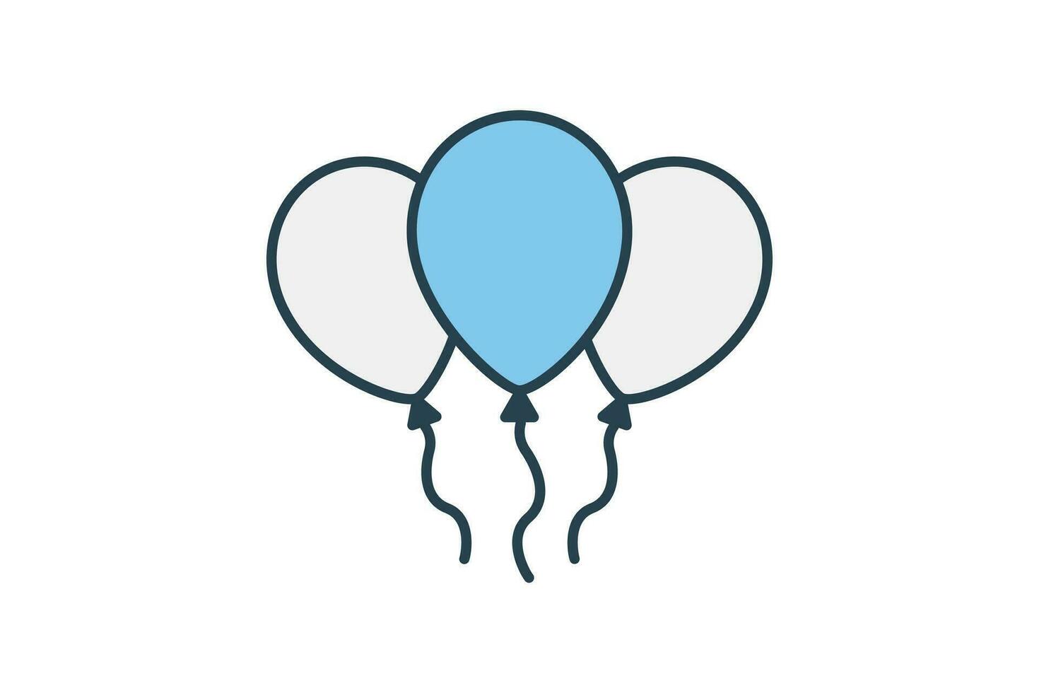 Luftballons Symbol. Symbol verbunden zu Party. eben Linie Symbol Stil. einfach Vektor Design editierbar