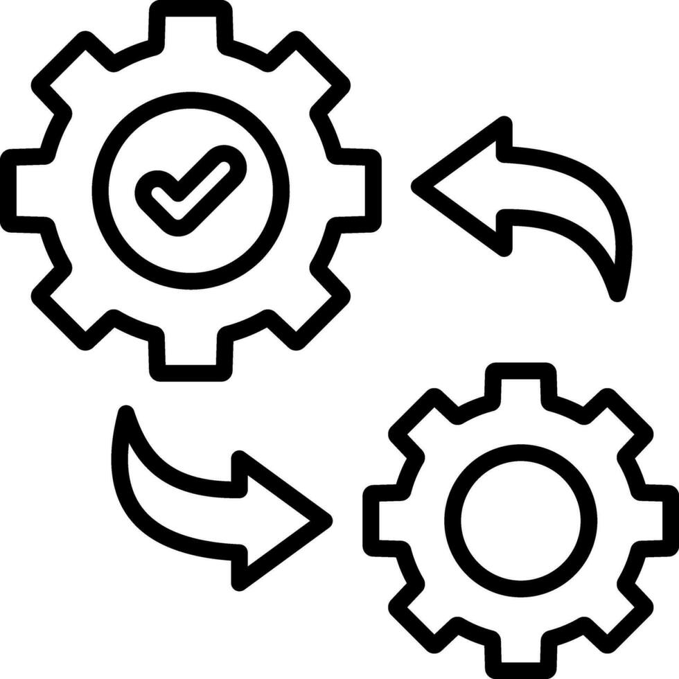 integration ikon linje vektor illustration