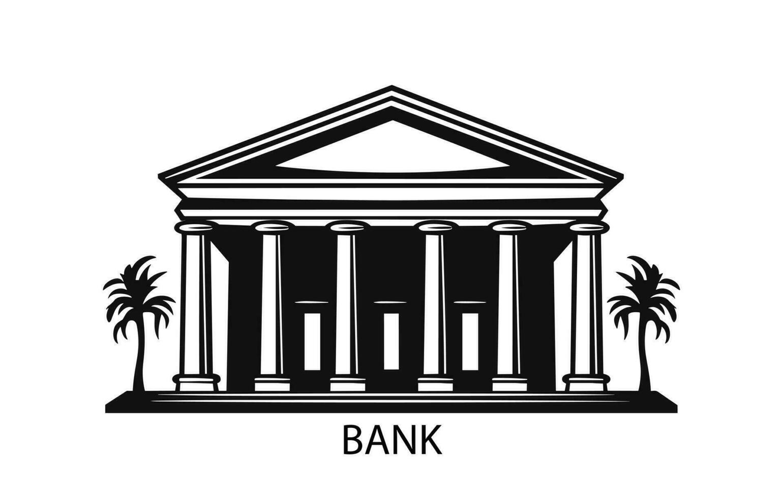 Bank byggnad isolerat på vit bakgrund, vektor platt illustration