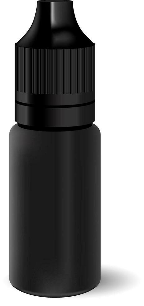 vavpe Flüssigkeit Tropfer Flasche. schwarz Container mit Deckel zum Kosmetika oder Medizin. vektor