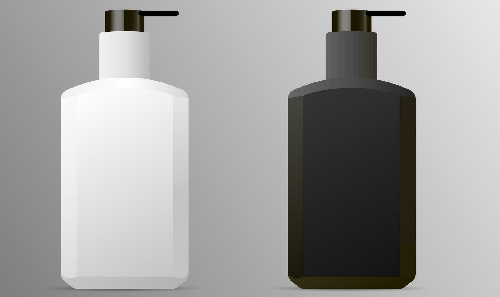 män kosmetika flaska uppsättning. pump dispenser förpackning för flytande gel, tvål, lotion och Övrig hud och ansikte vård Produkter. 3d illustration design. vektor