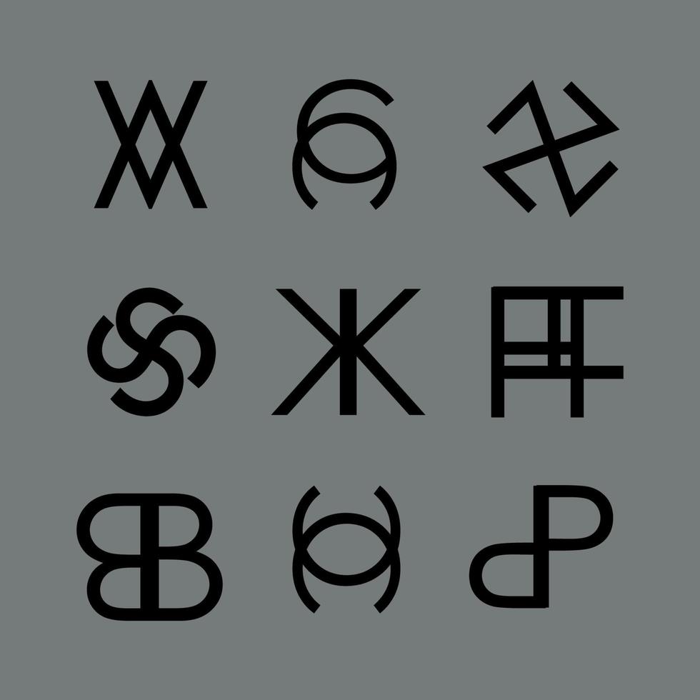 svart abstrakt logotyp samling vektor