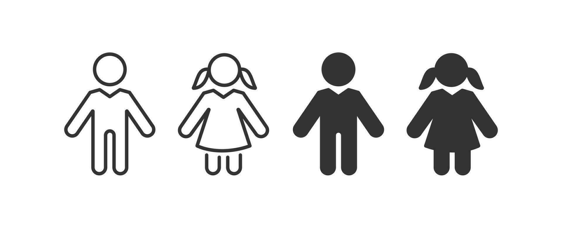 flicka och pojke ikoner uppsättning. vektor illustration design.