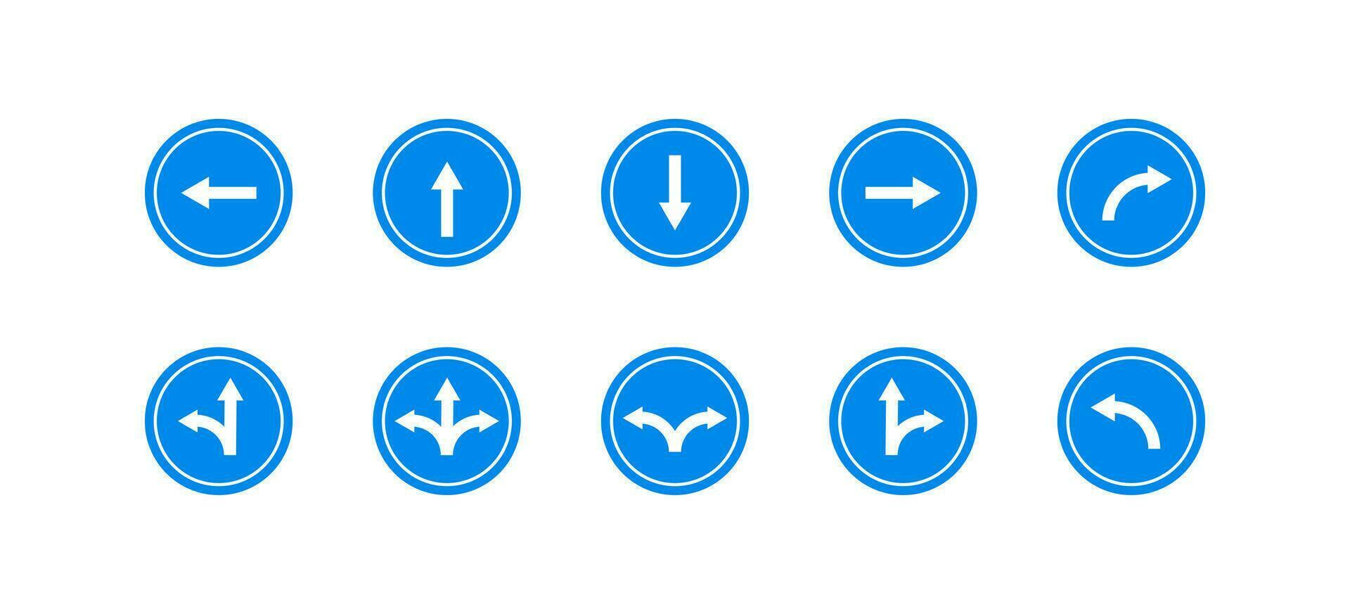väg pilar pekare tecken ikon uppsättning. riktning väg pil tecken vektor