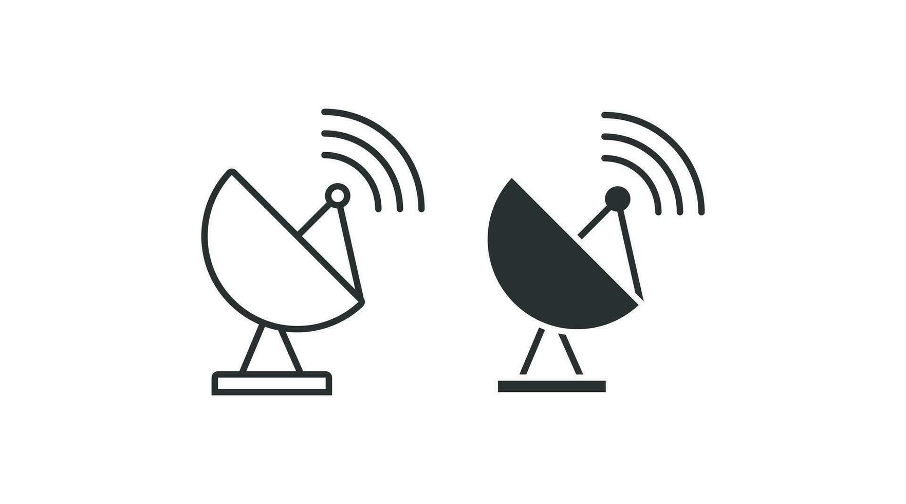 Satellit Antenne Symbol Satz. Sputnik Antenne Illutration Symbol. Zeichen Telekommunikation Technologie Vektor Wohnung.