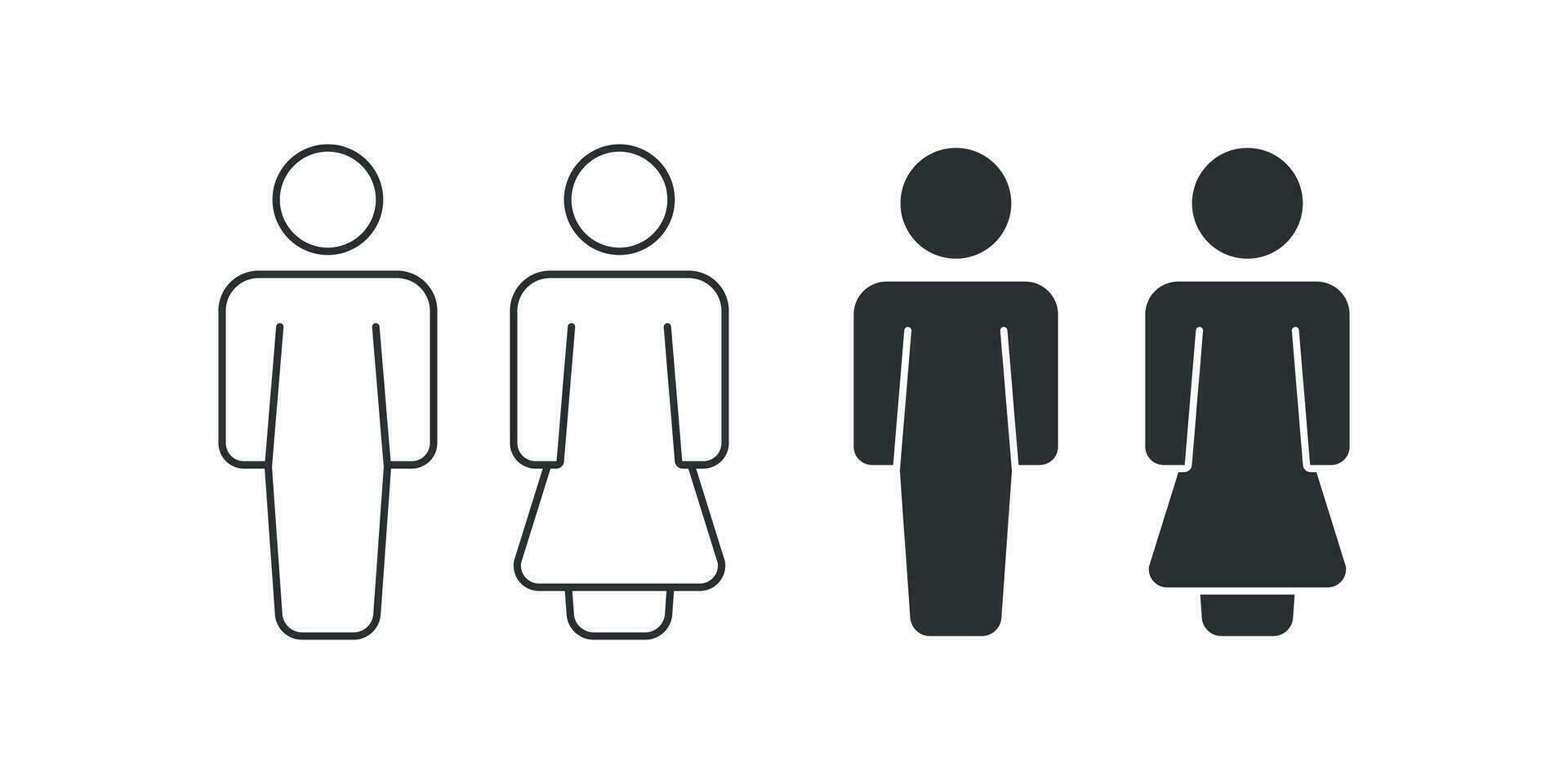 Mann und Frau Symbol. Toilette Illustration Symbol. Zeichen Toilette Vektor