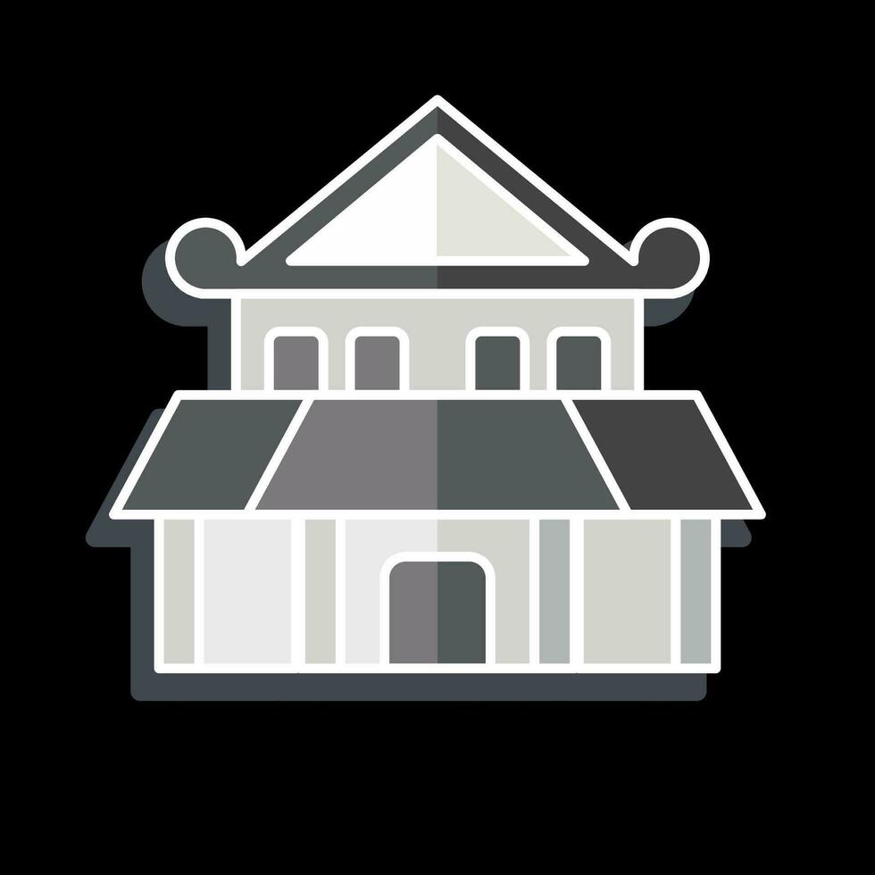 ikon ninja hus. relaterad till ninja symbol. glansig stil. enkel design redigerbar. enkel illustration vektor