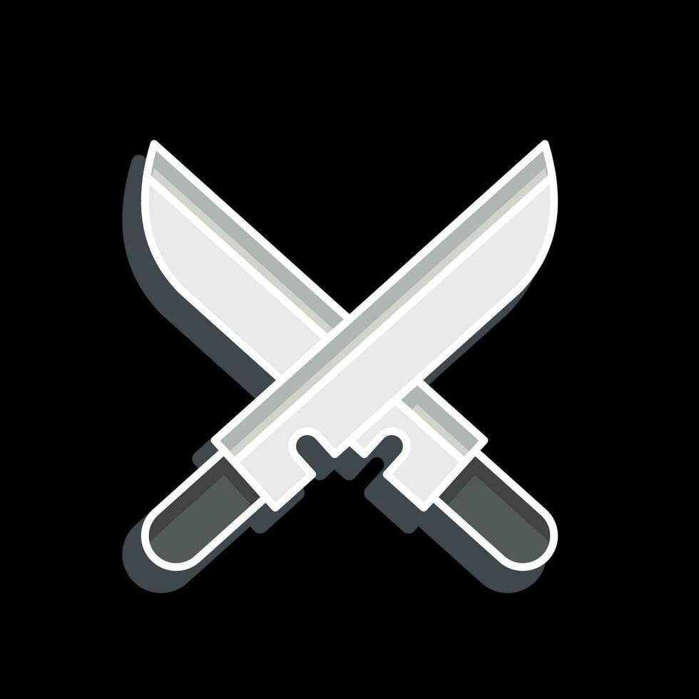 ikon svärd. relaterad till ninja symbol. glansig stil. enkel design redigerbar. enkel illustration vektor