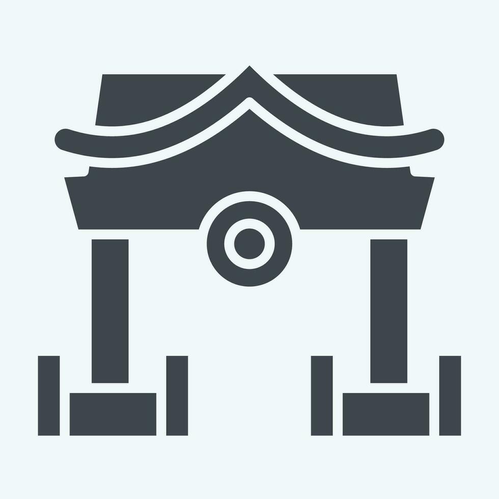 ikon helgedom. relaterad till ninja symbol. glyf stil. enkel design redigerbar. enkel illustration vektor