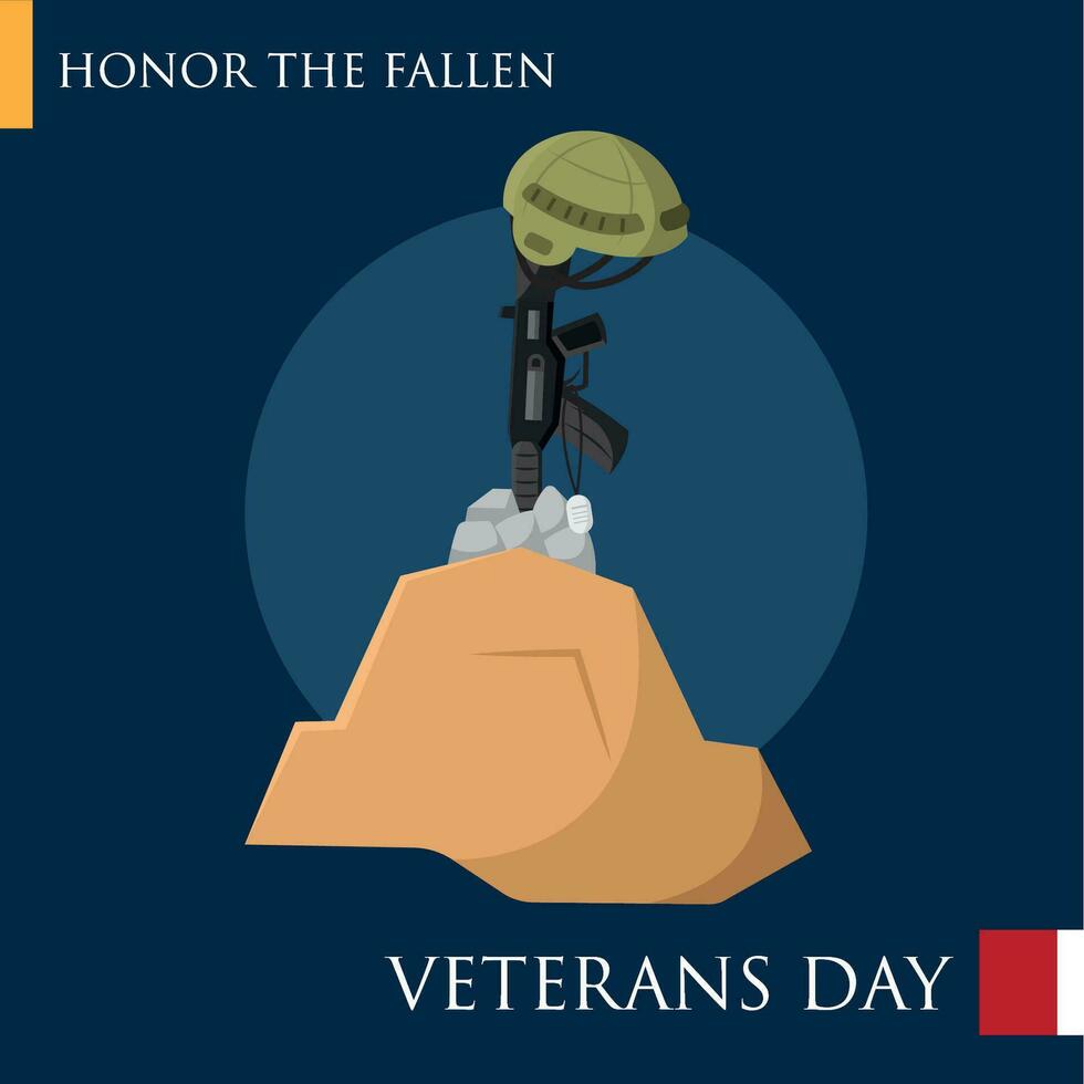 överfall gevär med en soldat hjälm veteraner dag vektor illustration
