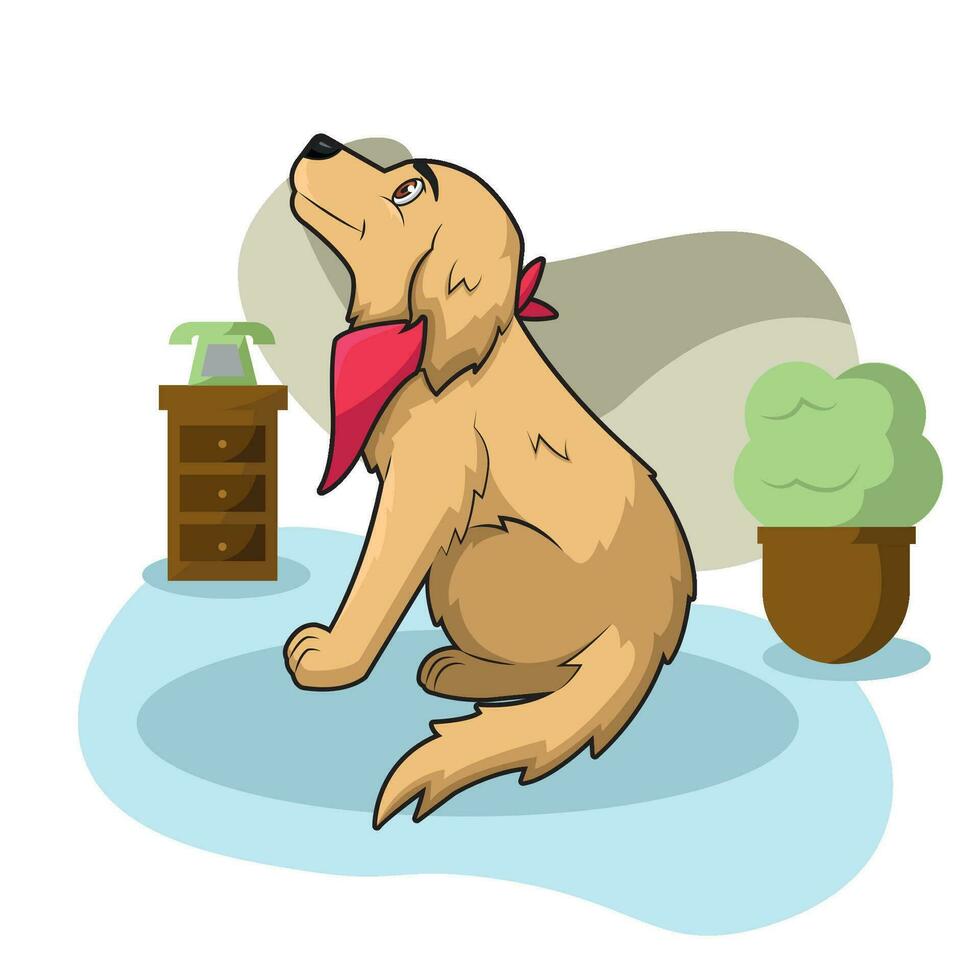 isoliert glücklich süß Hund Charakter Vektor Illustration