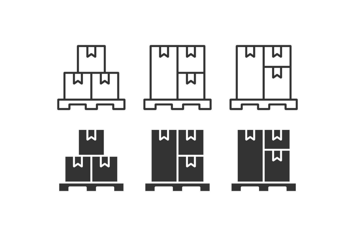 lugg av staplade sluten varor kartong lådor ikon. vektor illustration design.